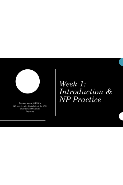 NR 510 Week 1 Recorded Introduction Discussion Post (Variant 1)
