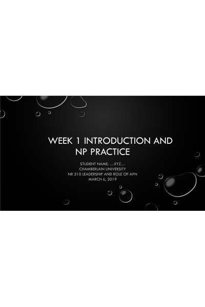NR 510 Week 1 Recorded Introduction Discussion Post (Variant 2)