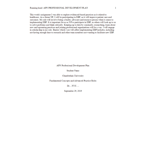 professional development plan paper
