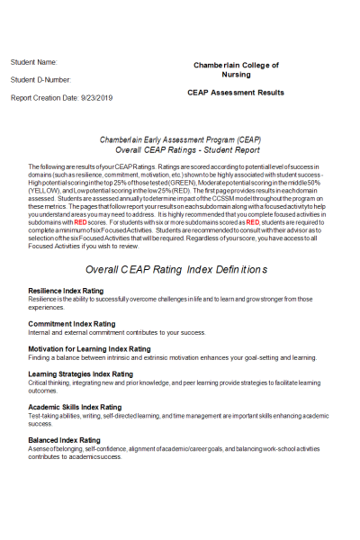 NR 103 Week 3 CEAP Assessment