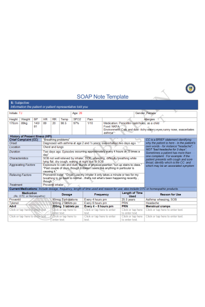 NR 509 Week 2 SOAP Note Respiratory