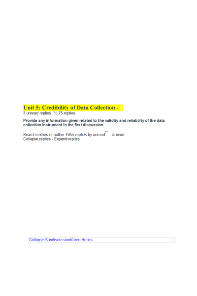 NR 449 Week 5 Discussion; Measurement Strategies; 49 Pages