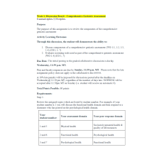 NR 601 Week 1 Discussion Board - Comprehensive Geriatric Assessment