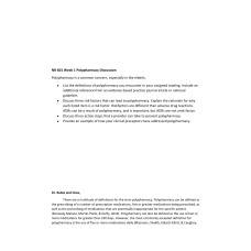 NR 601 Week 1 Discussion Board - Polypharmacy