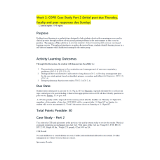 NR 601 Week 2 COPD Case Study - Part 2 (Initial post, Faculty and Peer Responses)