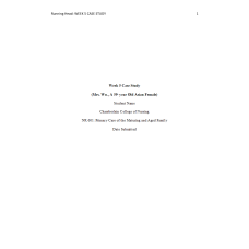 NR 601 Week 5 Case Study Assignment; Mrs. Wu., 59- Year Old Asian Female