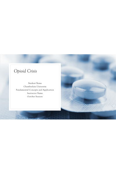 NR 500 Week 6 Assignment; Area of Interest Power Point Presentation: Opioid Crises
