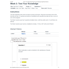 NR 601 Week 3 Test Your Knowledge_ Primary Care of the Maturing and Aged Family Practicum: September 2020