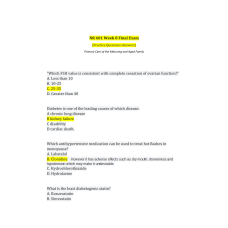 NR 601 Week 8 Final Exam: Year 2020