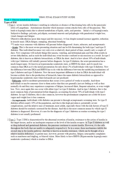 NR 601 Week 8 Final Study Guide Content Week 5-8: Year 2020