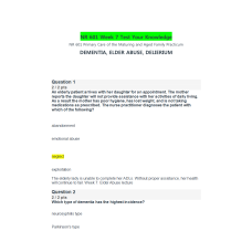 NR 601 Week 7 Test Your Knowledge_Primary Care of the Maturing and Aged Family Practicum: October 2020