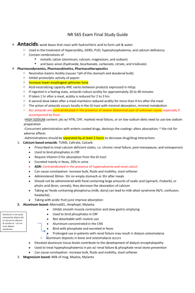NR 565 Week 7, Week 8 Exam Final Study Guide