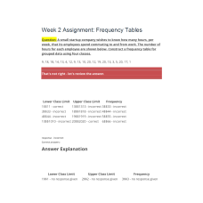 MATH 225N Week 2 Assignment; Frequency Tables