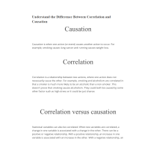 MATH 225N Week 8 Assignment; Understand the Difference Between Correlation and Causation- Explanation
