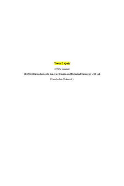 CHEM 120 Week 2 Quiz