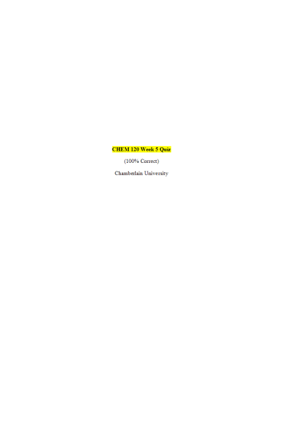 CHEM 120 Week 5 Quiz