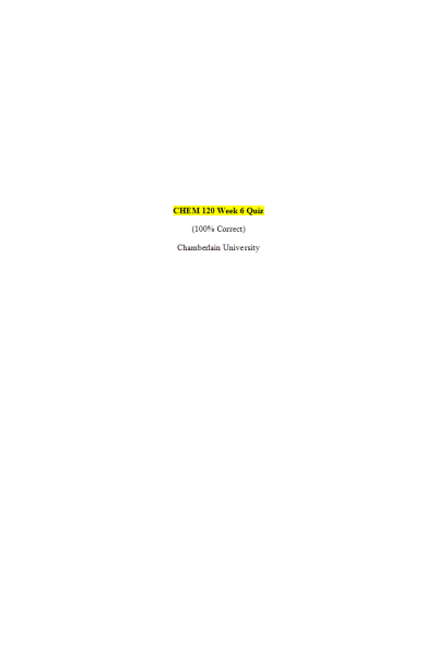 CHEM 120 Week 6 Quiz