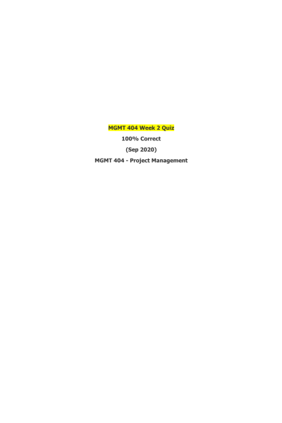 MGMT 404 Week 2 Quiz
