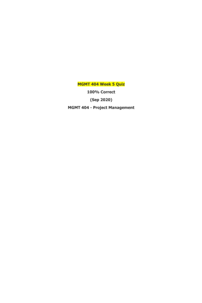 MGMT 404 Week 5 Quiz
