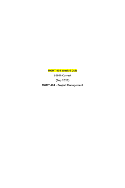 MGMT 404 Week 6 Quiz
