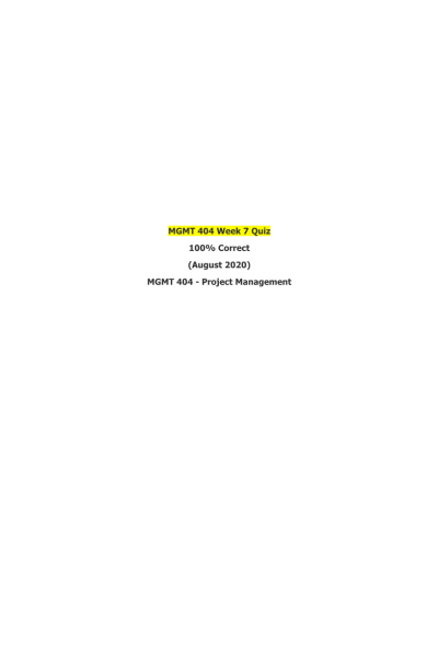 MGMT 404 Week 7 Quiz