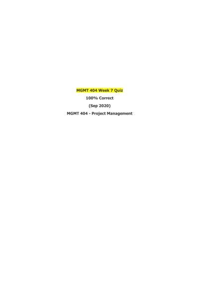 MGMT 404 Week 7 Quiz