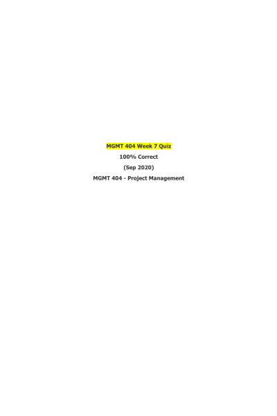 MGMT 404 Week 7 Quiz