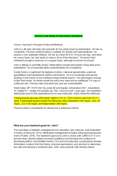 NR 566 Week 1 Clinical Case Study Discussion (Original Post with Responses)
