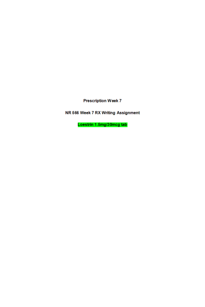 NR 566 Week 7 RX Writing Assignment