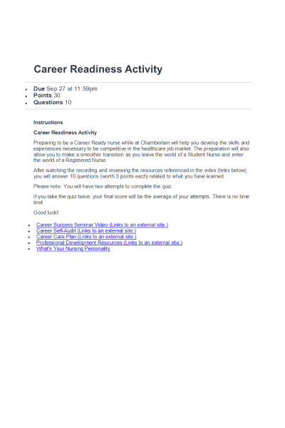 NR 103 Week 4 Career Readiness Activity