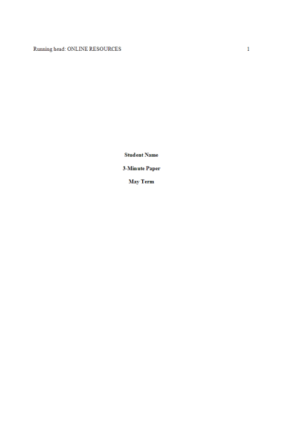 NR 103 Week 4 In Class Assignment-Activity (IC); 3 Minute Reflection Paper