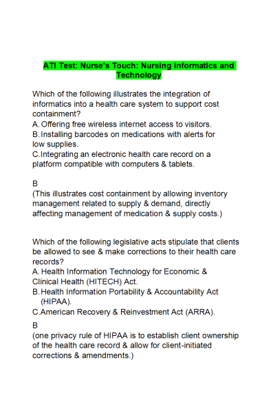 NR 360 Week 2 ATI Question and Answers