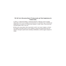 NR 360 Week 4 Discussion; Workarounds and Their Implications for Patient Safety (See Replies)