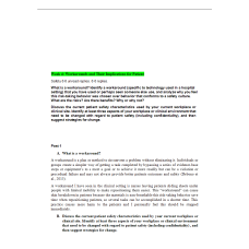 NR 360 Week 4 Discussion; Workarounds and Their Implications for Patient Safety (With Replies)