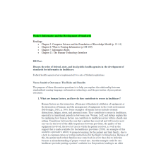 NR 360 Week 6 Discussion; Informatics and the Development of Standards