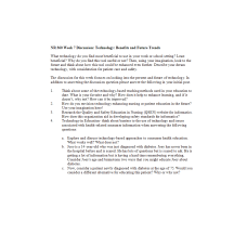 NR 360 Week 7 Discussion; Technology; Benefits and Future Trends