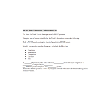 NR 505 Week 2 Discussion; Collaboration Cafe