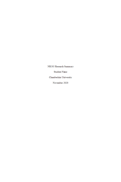 NR 505 Week 2 PICOT Worksheet Assignment