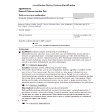 NR 505 Week 3 Appendix E - Research Appraisal Tool