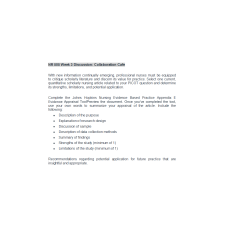 NR 505 Week 3 Discussion; Quantitative Research - Collaboration Cafe