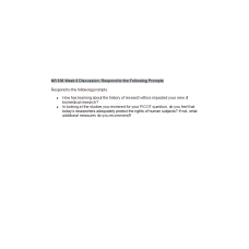 NR 505 Week 6 Discussion; Respond to the Following Prompts