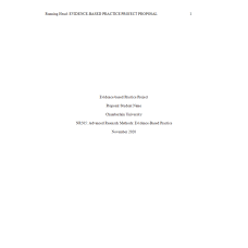 NR 505 Week 7 Assignment; Evidence-based Practice Project Proposal
