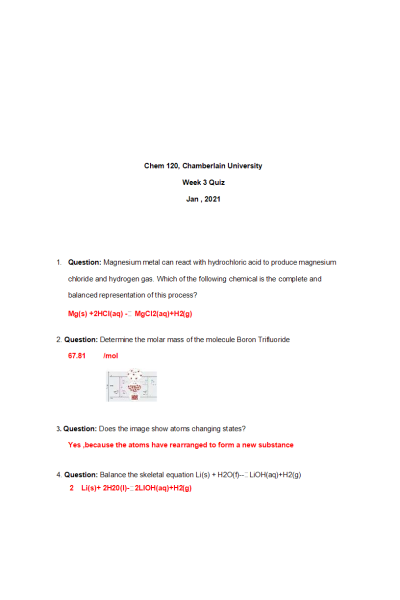 CHEM 120 Week 3 Quiz 