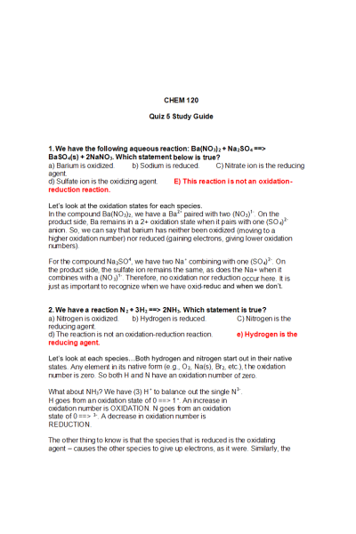 CHEM 120 Week 5 Quiz  