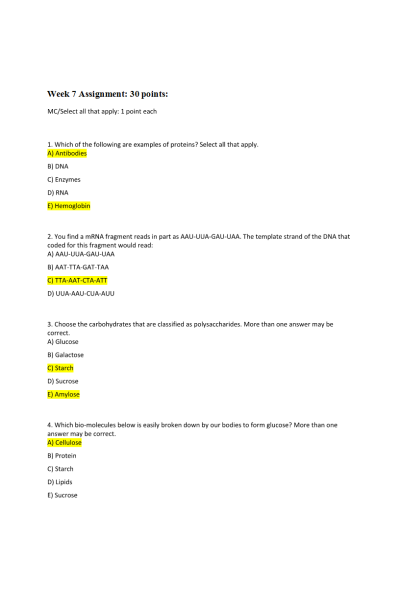 CHEM 120 Week 7 Assignment Quiz