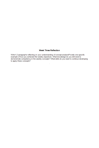 NR 501 Week 3 Assignment: Reflection on Learning