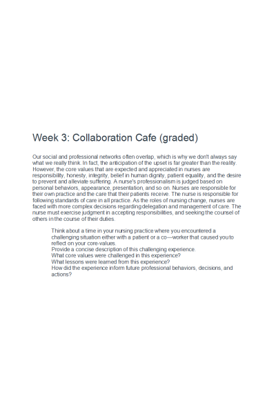 NR 500 Week 3 Discussion; Collaboration Cafe