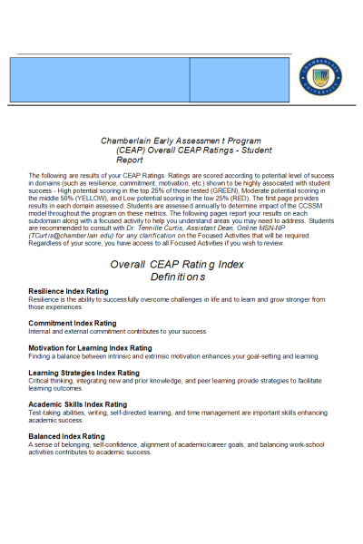 NR 500 Week 4 Assessment; CEAP-NP Survey Report