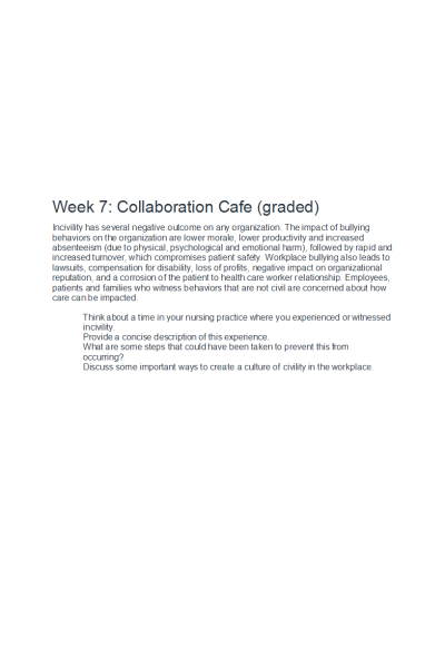 NR 500 Week 7 Discussion; Collaboration Café