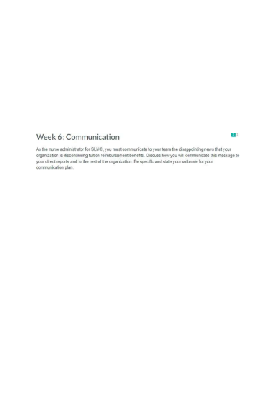NR 531 Week 6 Discussion; Communication